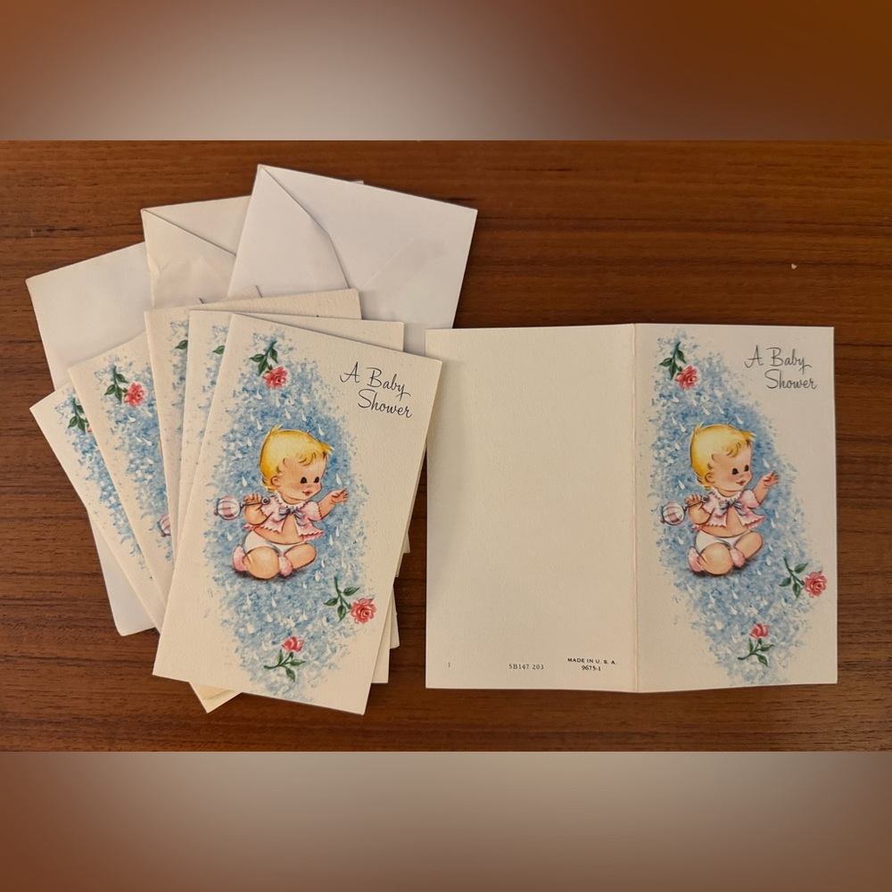 Bundle—Unused Vintage 60s-70s Baby Shower Invitations/Birth Anmts—1 NIB! - Picture 13 of 14